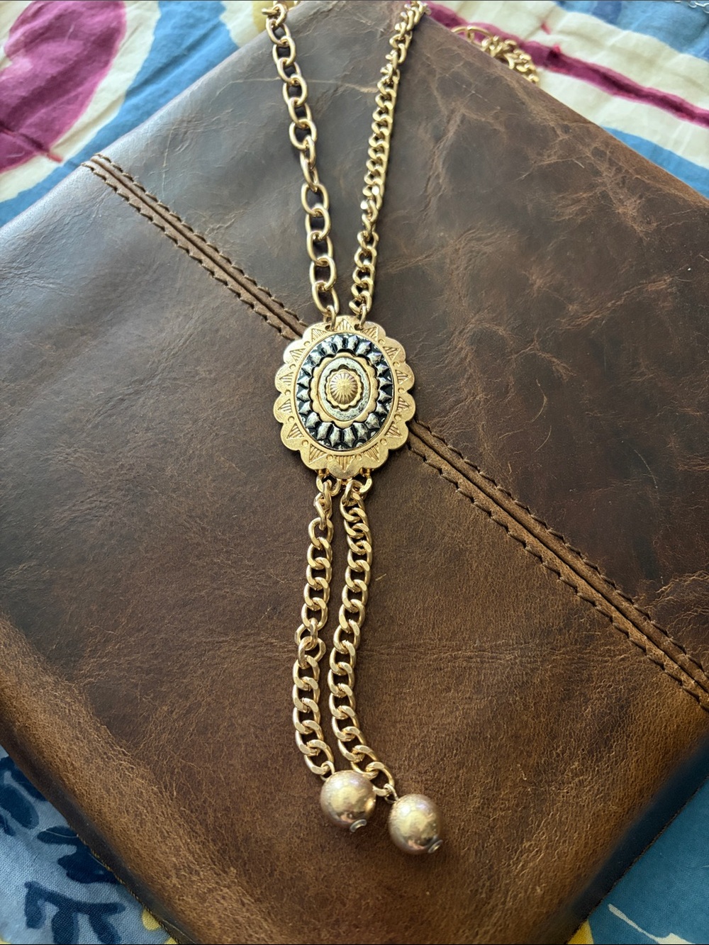 Never worn! Just 21 in with extension, Gold-Tone bolo style Lariat Necklace